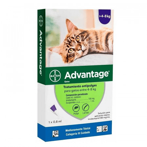 ADVANTAGE PIPETA GATOS 4 A 8 KG