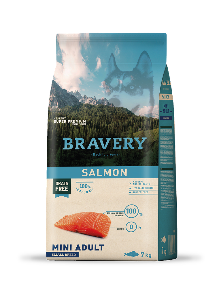 BRAVERY PERRO ADULTO RAZA PEQUEÑA SALMON 7K 1