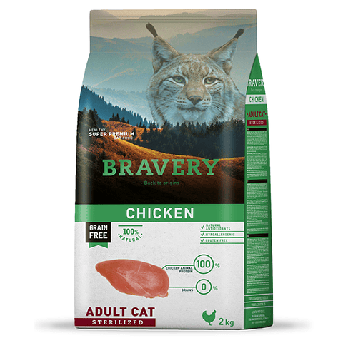 BRAVERY CHICKEN ADULT CAT STERILIZED 2 KG