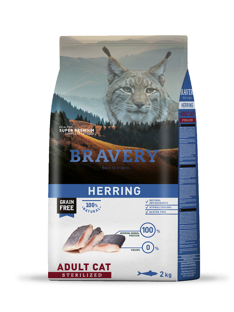 BRAVERY HERRING ADULT CAT STERILIZED 2 KG 1