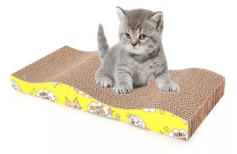 RASCADOR CURVO PARA GATOS DE MATERIAL COMPACTO