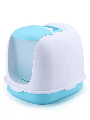 Arenero para Gatos en calipso y rosado, Baño Sanitario, Arenero Cerrado Cúpula