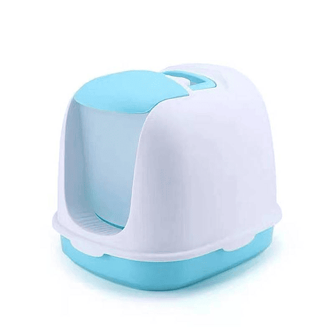 Arenero para Gatos en calipso y rosado, Baño Sanitario, Arenero Cerrado Cúpula