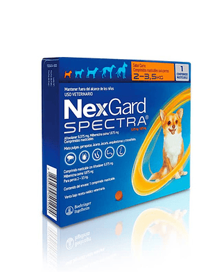NEXGARD SPECTRA DE 2 - 3,5 KG - ANTIPARASITARIO MASTICABLE