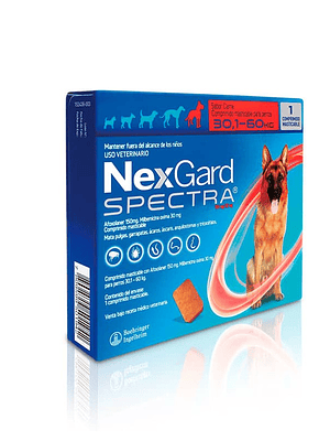 NEXGARD SPECTRA DE 30,1 - 60 KG - ANTIPARASITARIO MASTICABLE