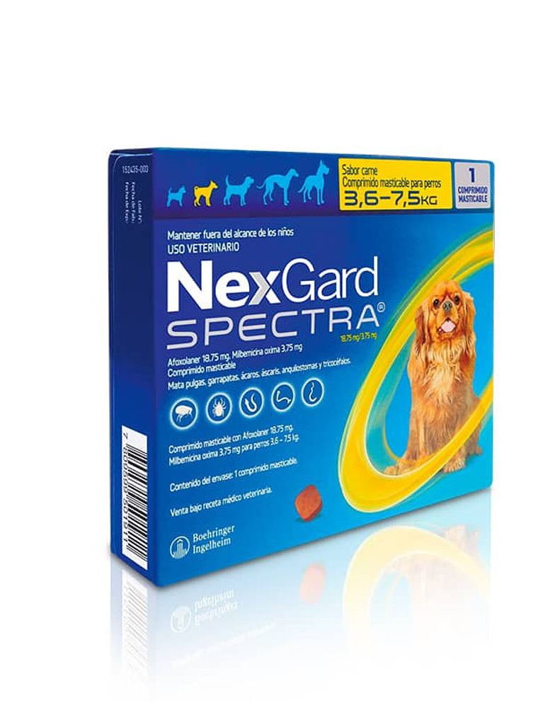 NEXGARD SPECTRA DE 3,6-7,5 KG - ANTIPARASITARIO MASTICABLE 1