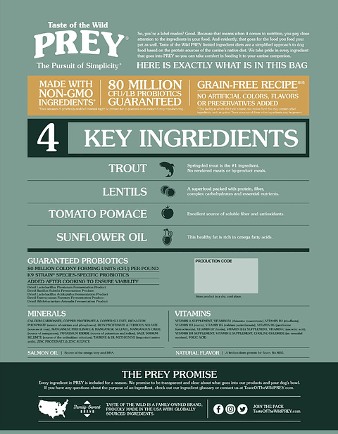 Taste Of The Wild Perro Prey Trout 11,36 Kg (Trucha)