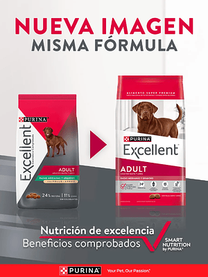 PURINA EXCELLENT ADULT RAZA MEDIANA/GRANDE 15KG