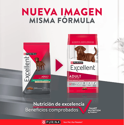 PURINA EXCELLENT ADULT RAZA MEDIANA/GRANDE 15KG