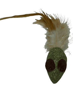 Juguete ratón de hierba gatera con plumas  para gatos