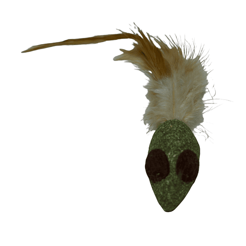 Juguete ratón de hierba gatera con plumas  para gatos