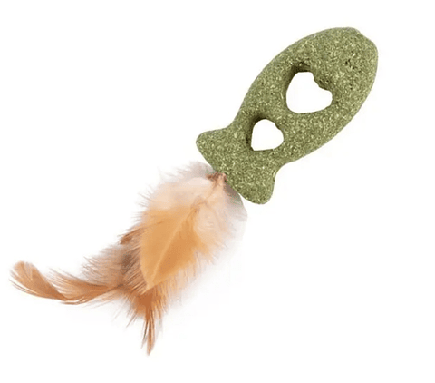 Juguete Catnip Pez corazones con Plumas