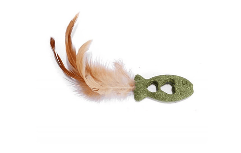 Juguete Catnip Pez corazones con Plumas