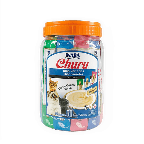 CHURU GATOS VARIEDADES DE ATUN 50 TUBOS X 14 G