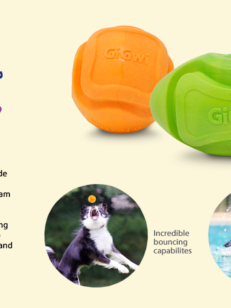 PELOTA GIGWI G-FOAMER COLOR NARANJA 2