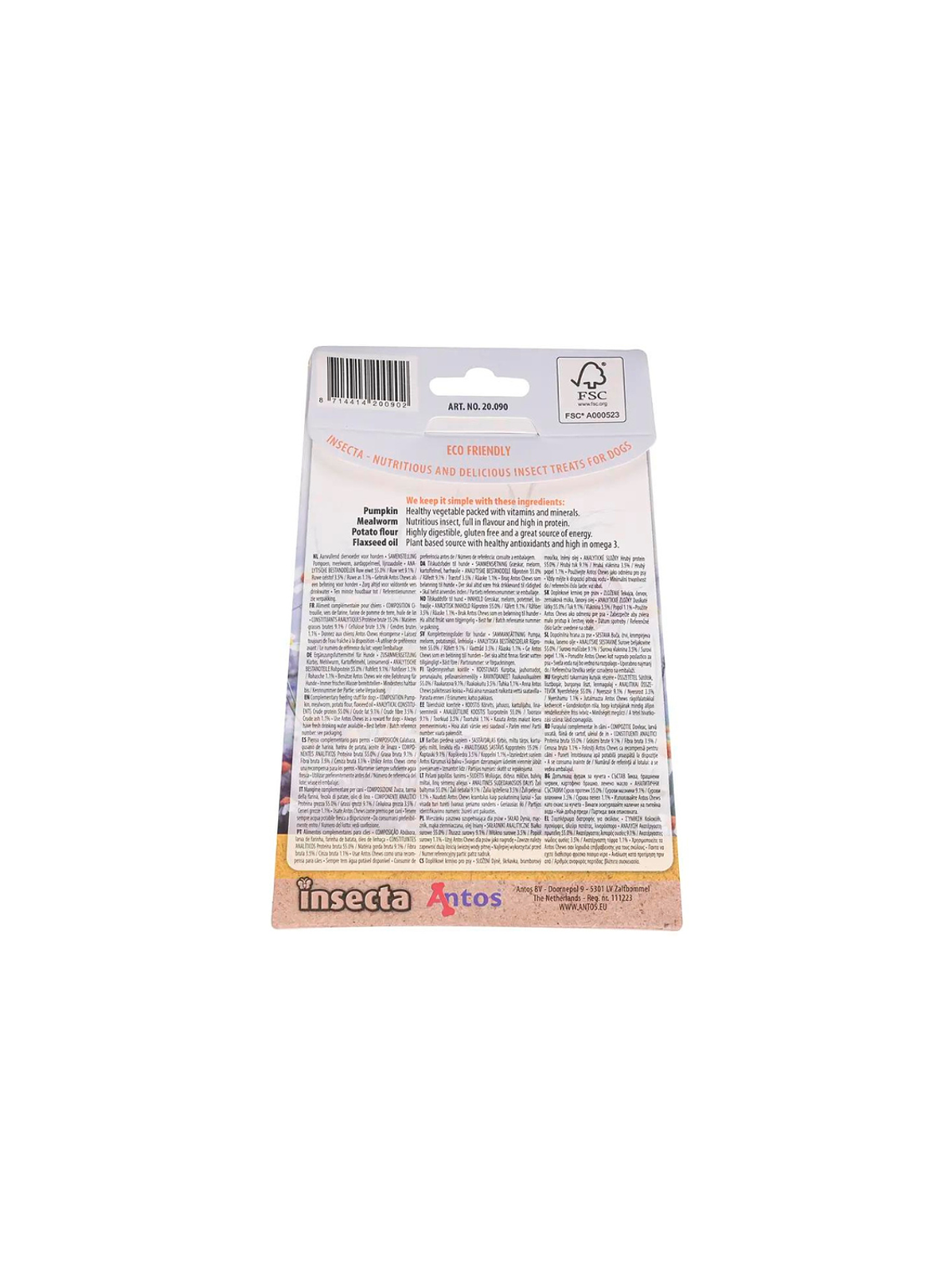 ANTOS INSECTA SACHET 100 GR  GUSANOS DE HARINA Y CALABAZA 3