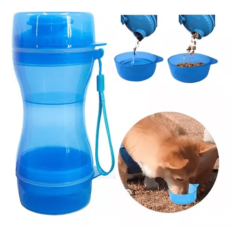 BOTELLA PORTA AGUA Y COMIDA PARA TU MASCOTA