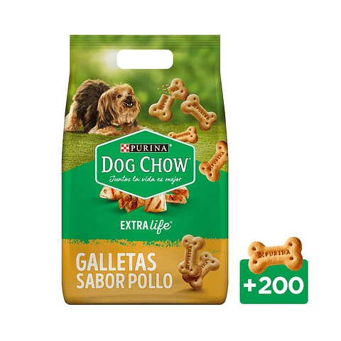 GALLETAS DOG CHOW PERROS ADULTOS MINIS Y PEQUEÑOS POLLO 2KG