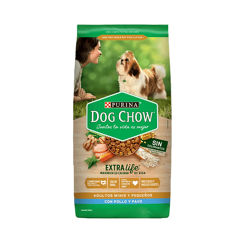 DOG CHOW EXTRALIFE ADULTO MINI Y PEQUEÑOS POLLO/PAVO 8KG