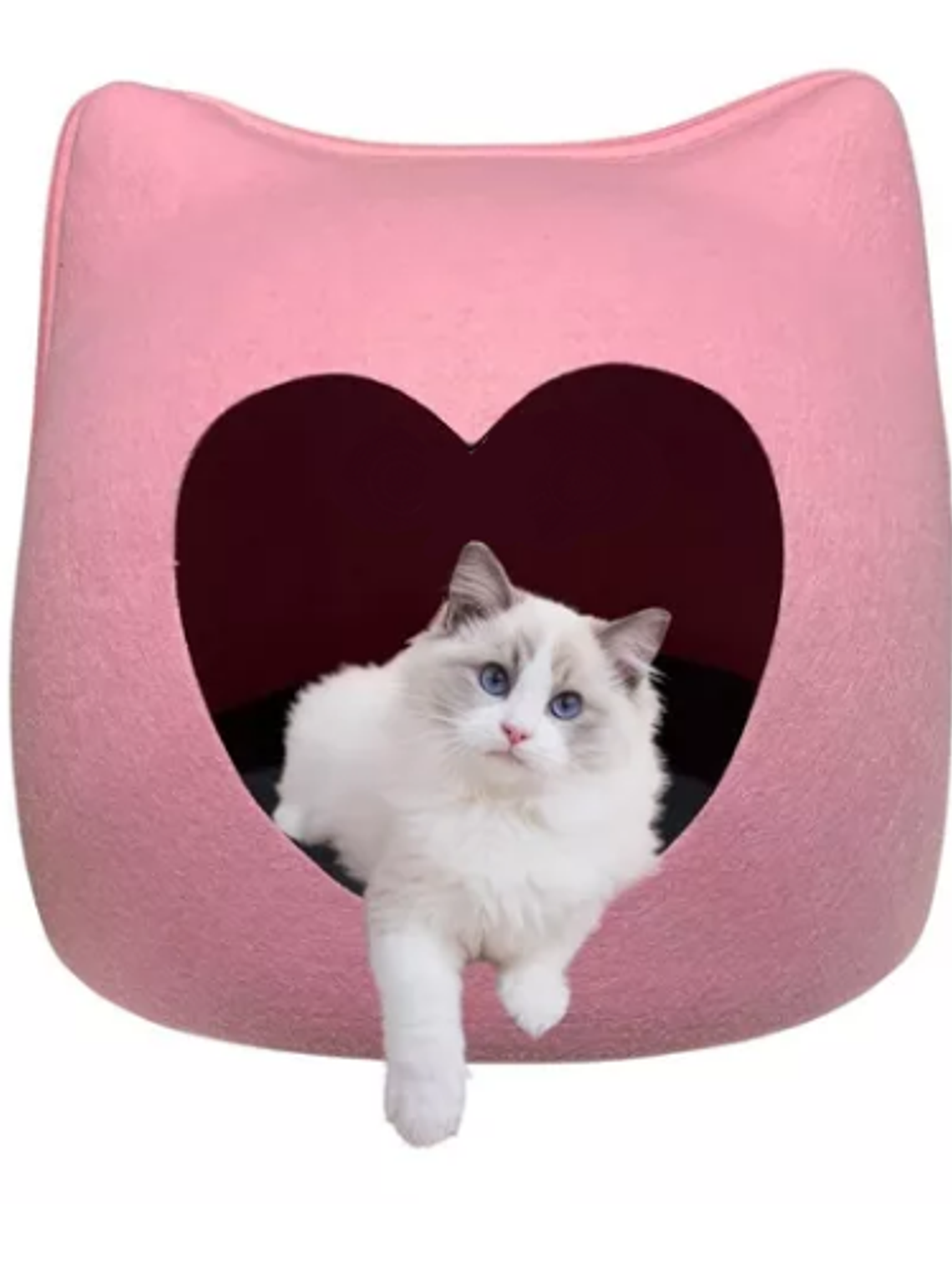CAMA IGLOO DE FIELTRO PARA GATOS (GRIS O  ROSA) 3