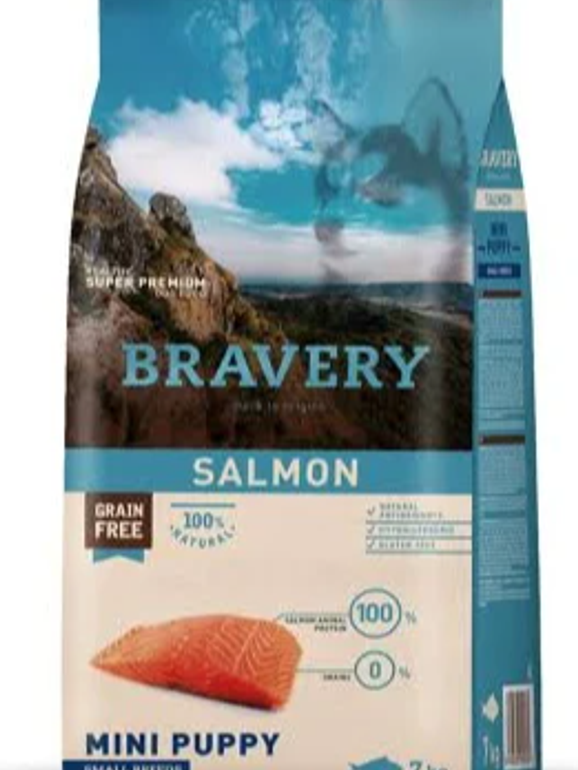 BRAVERY SALMON MINI PUPPY SMALL BREEDS  RAZA PEQUEÑA 7 KG 1