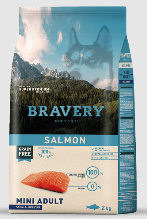 BRAVERY  MINI ADULT RAZA PEQUEÑA  SALMON  2 KG