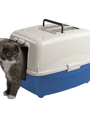 ARENERO, BAÑO SANITARIO, HOME PRIMA, 39.5×52.5×38 cm, AZUL / BLANCO