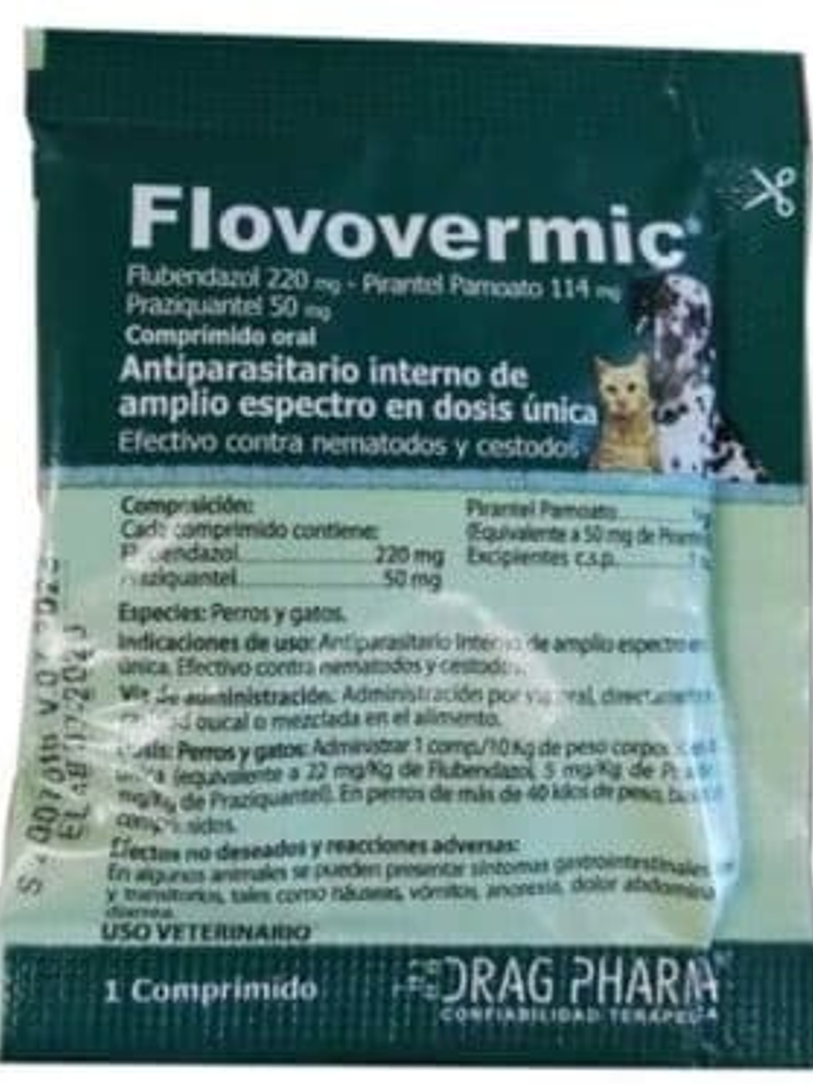 FLOVOVERMIC 1 COMPRIMIDO HASTA 10 KG (UNIDAD) 2