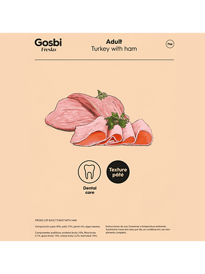 GOSBI FRESKO ADULT PAVO & JAMÓN 70 GR