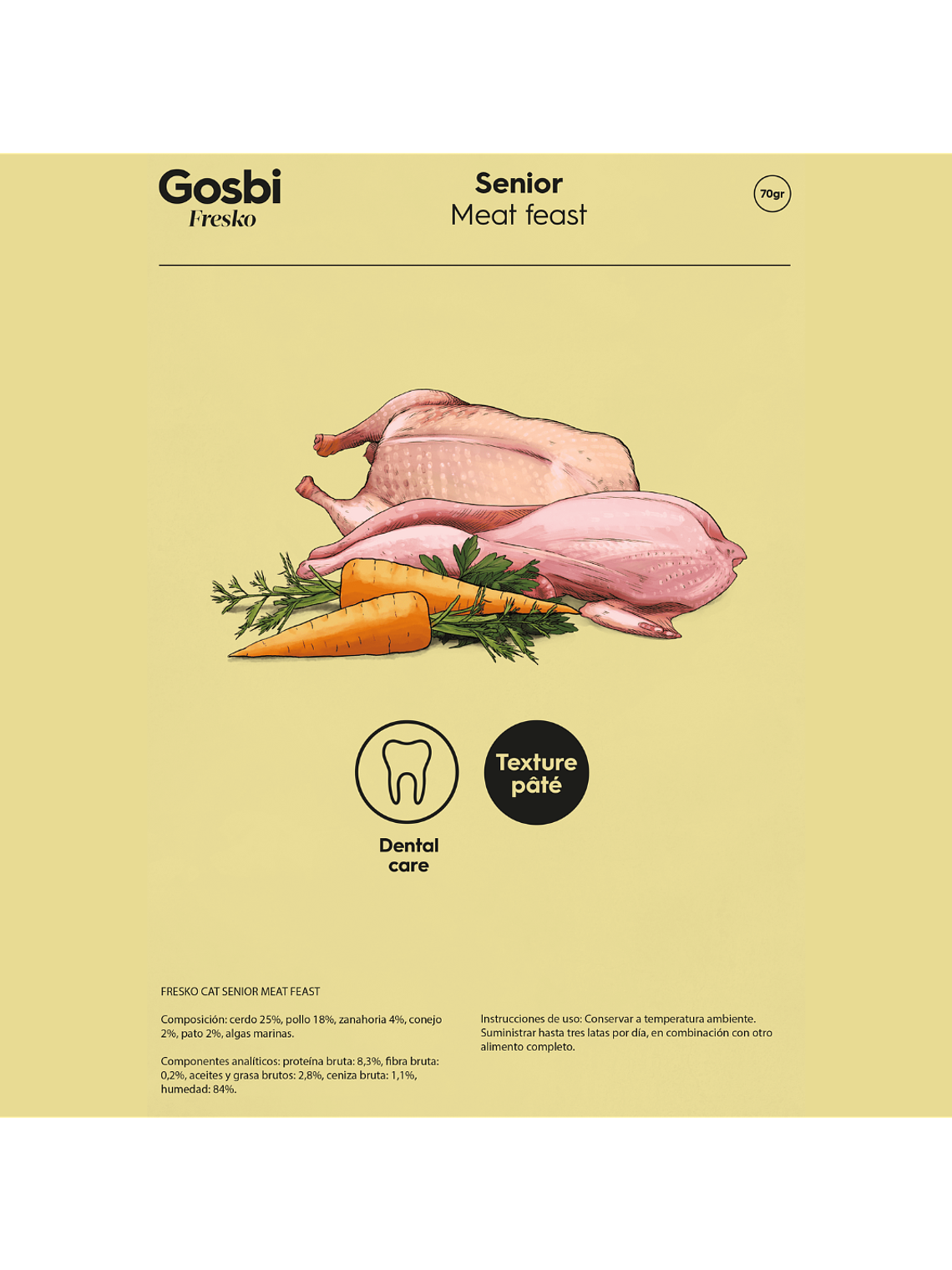 GOSBI FRESKO SENIOR FESTIN DE CARNES 70 GR 2