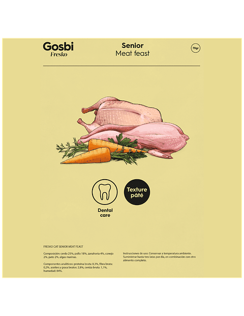 GOSBI FRESKO SENIOR FESTIN DE CARNES 70 GR