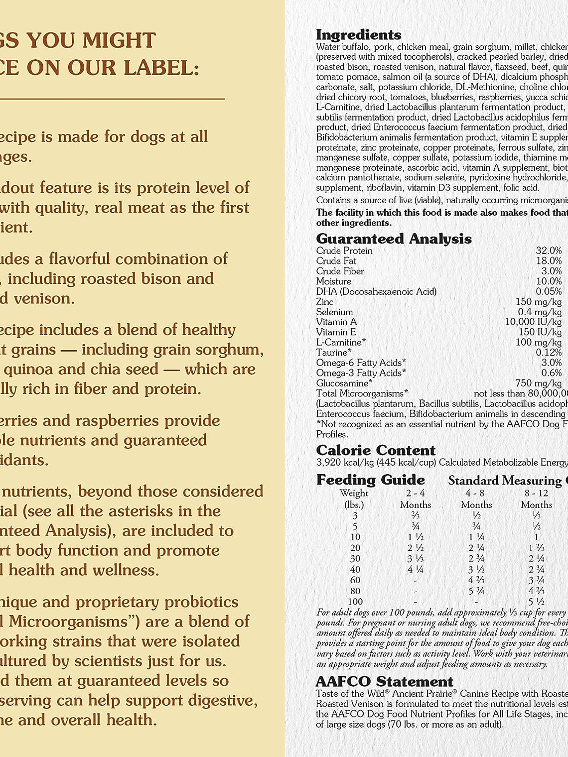 TASTE OF THE WILD PERRO ANCIENT GRAINS TRAIRIE ( BISONTE ) 12,7 KG 3