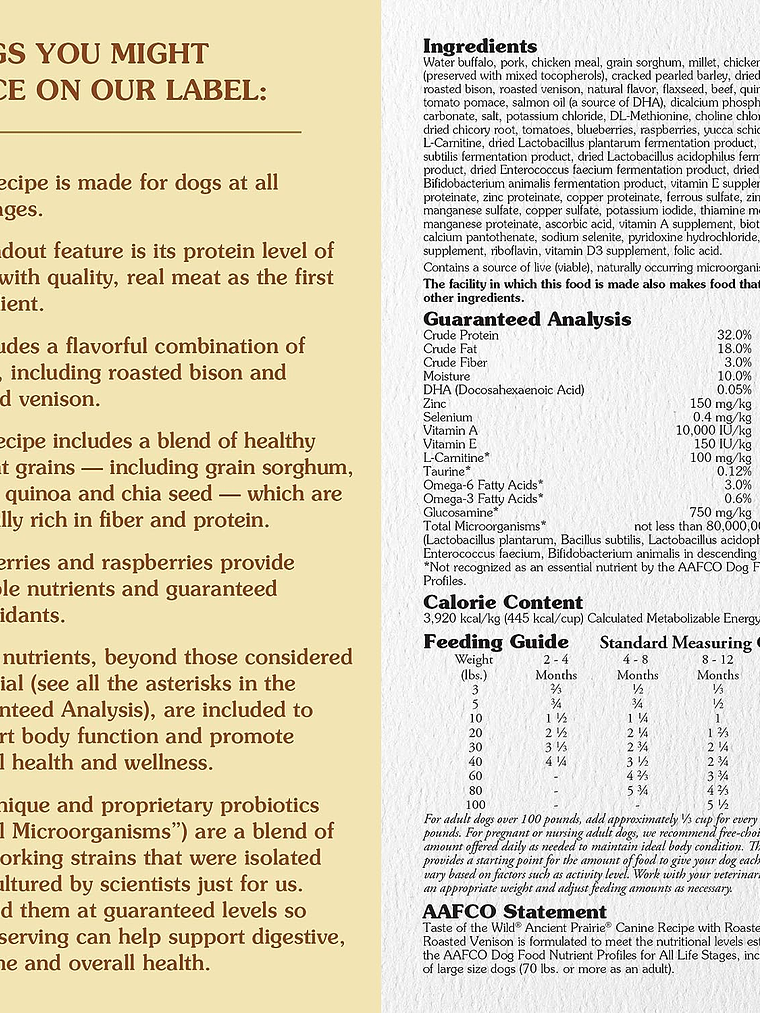 TASTE OF THE WILD PERRO ANCIENT GRAINS TRAIRIE ( BISONTE ) 12,7 KG 3