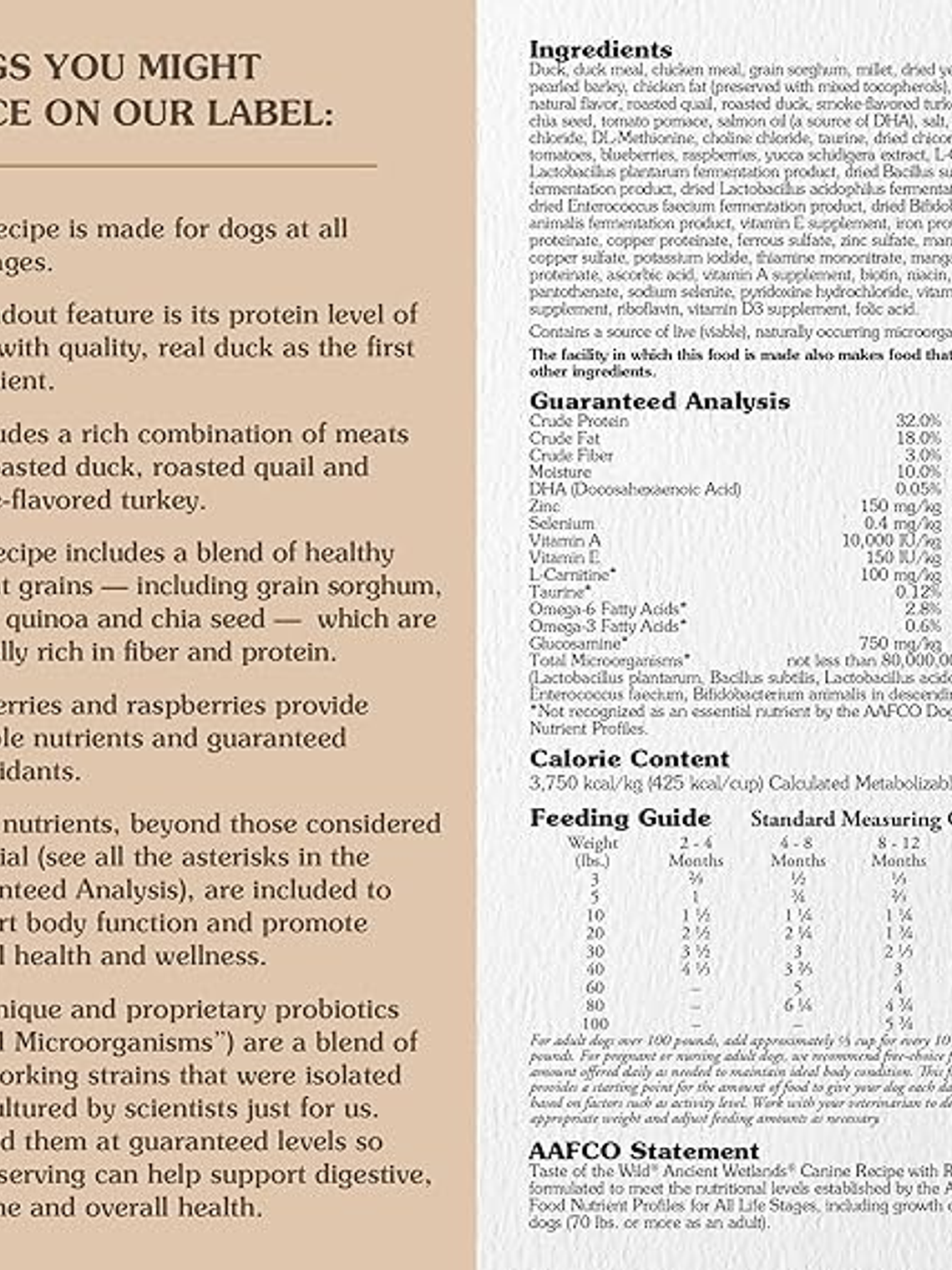 TASTE OF THE WILD PERRO ANCIENT GRAINS WETLANDS (PATO) 12.7 KG 3