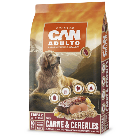 Can Adulto Carne y Cereales 18kg