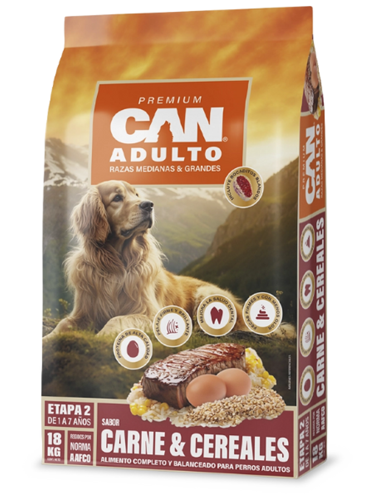 Can Adulto Carne y Cereales 18kg 1