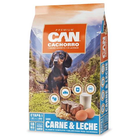 Can Cachorro Carne & Leche 18 Kg 