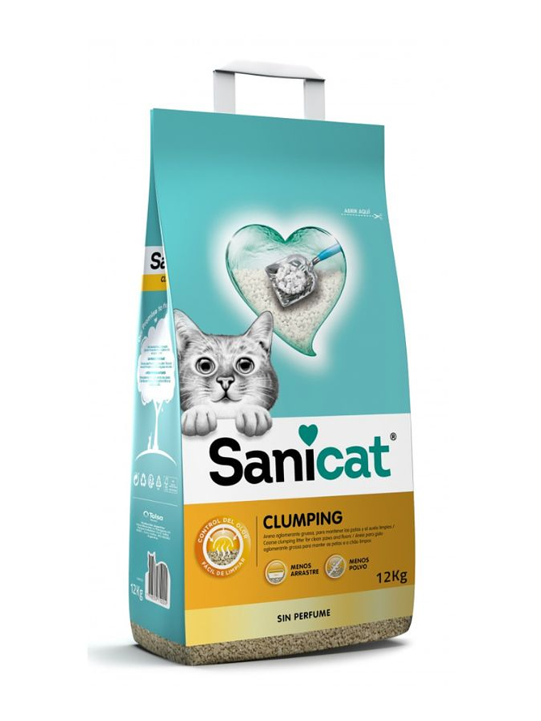 Arena para gatos Sanicat clumping 12 KG 1