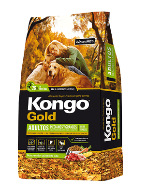 KONGO GOLD ADULTO MEDIANO Y GRANDE 21KG