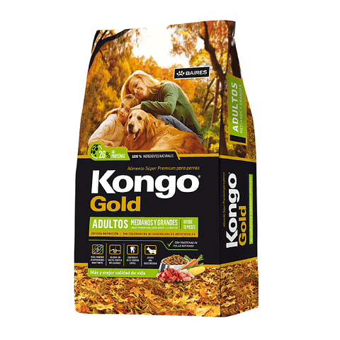 KONGO GOLD ADULTO MEDIANO Y GRANDE 21KG