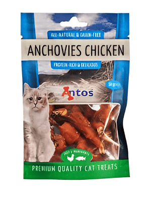 Snack Antos Gato Anchoas y Pollo 50 Grs