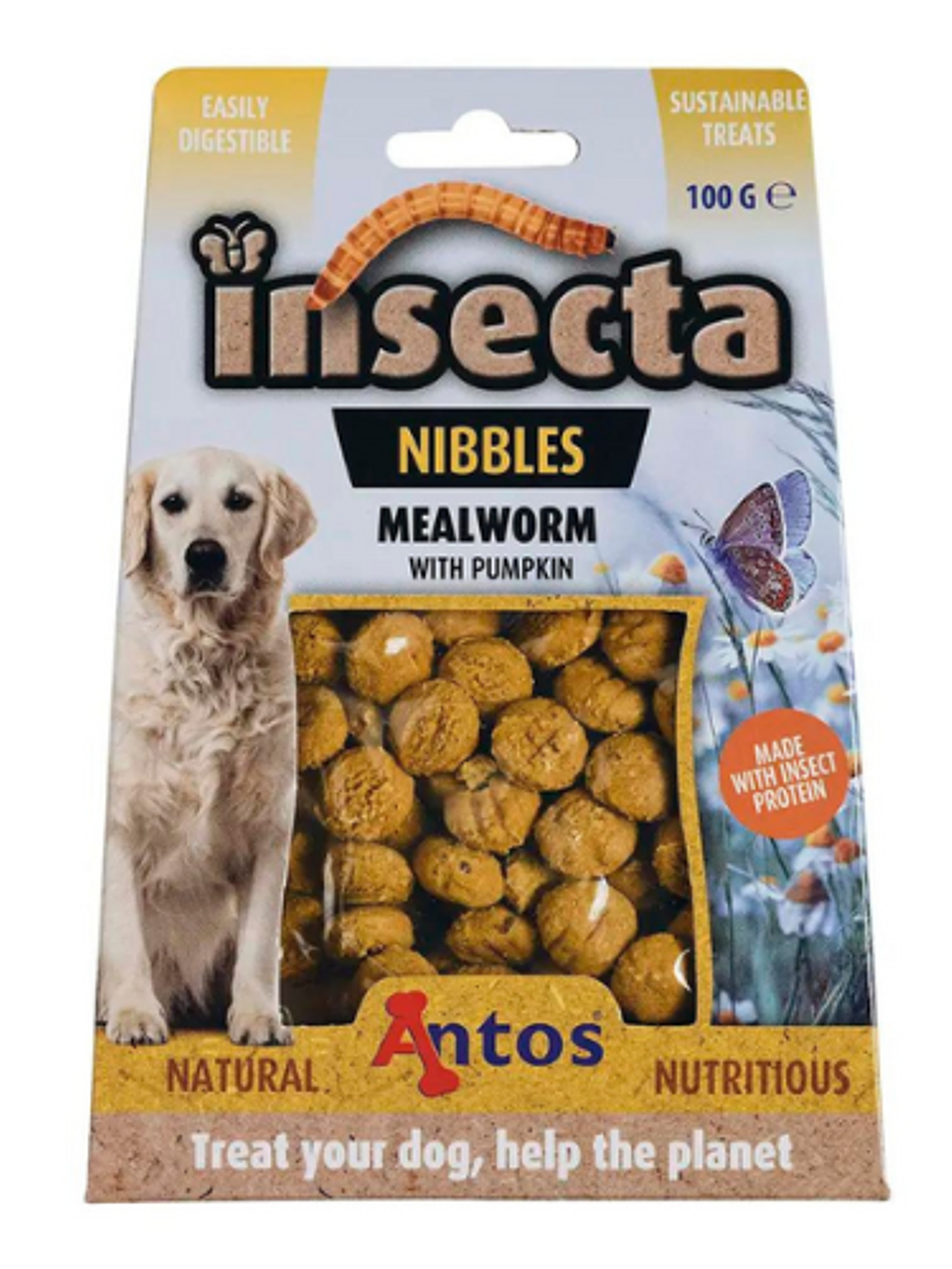 ANTOS INSECTA SACHET 100 GR  GUSANOS DE HARINA Y CALABAZA 1