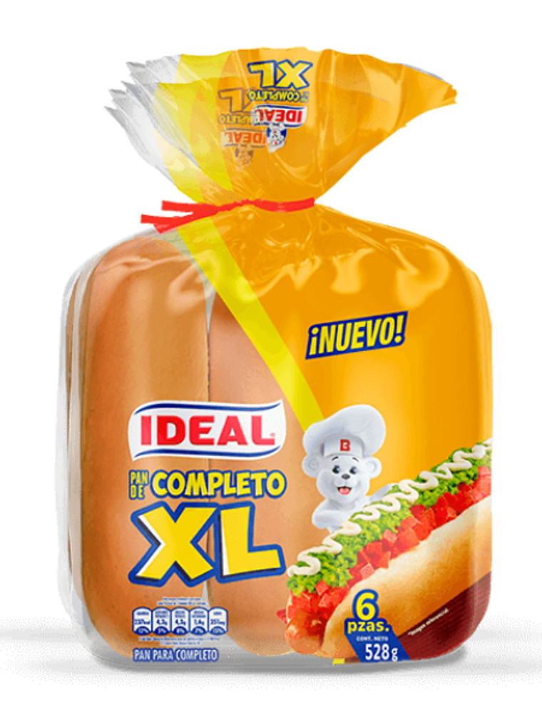 Pan Completo Ideal XL 528 g 6 un 1
