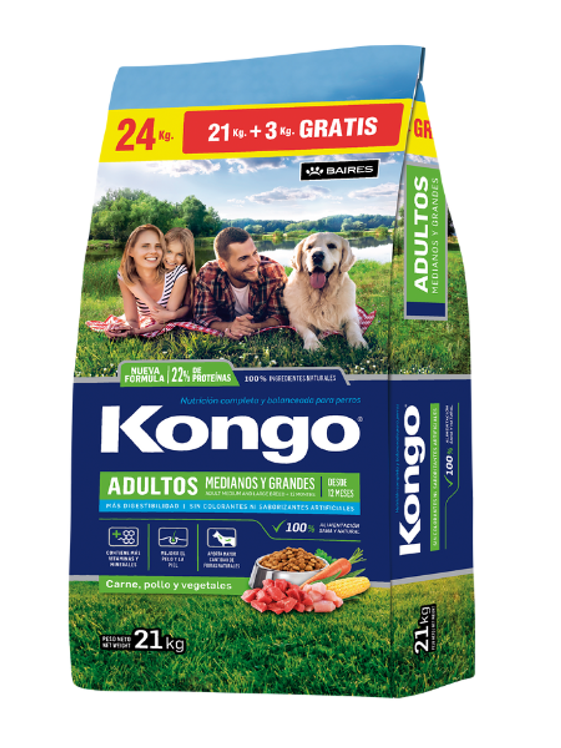 KONGO PERRO RAZA MEDIANA/GRANDE 21 + 3 KG 1