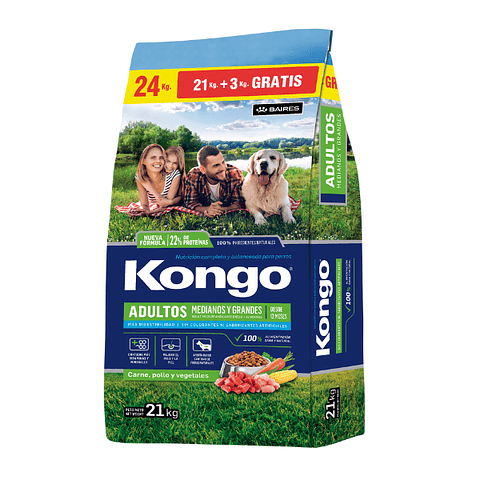 KONGO PERRO RAZA MEDIANA/GRANDE 21 + 3 KG