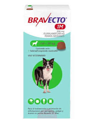 Bravecto Perro 200 Mg 10-20 Kg 1 Mes