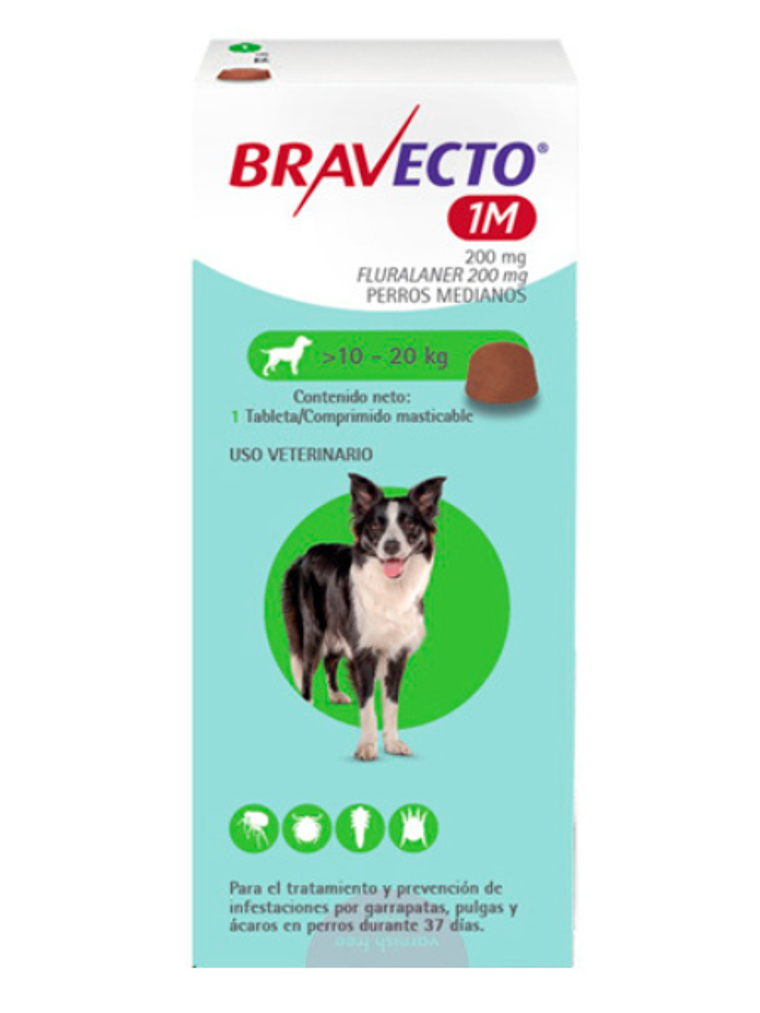 Bravecto Perro 200 Mg 10-20 Kg 1 Mes 1