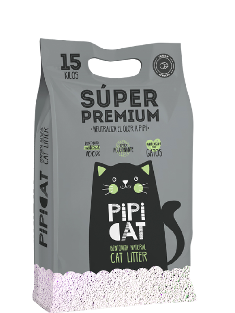 Pipicat Super Premium Carbón Aroma Lavanda 15 Kg 1