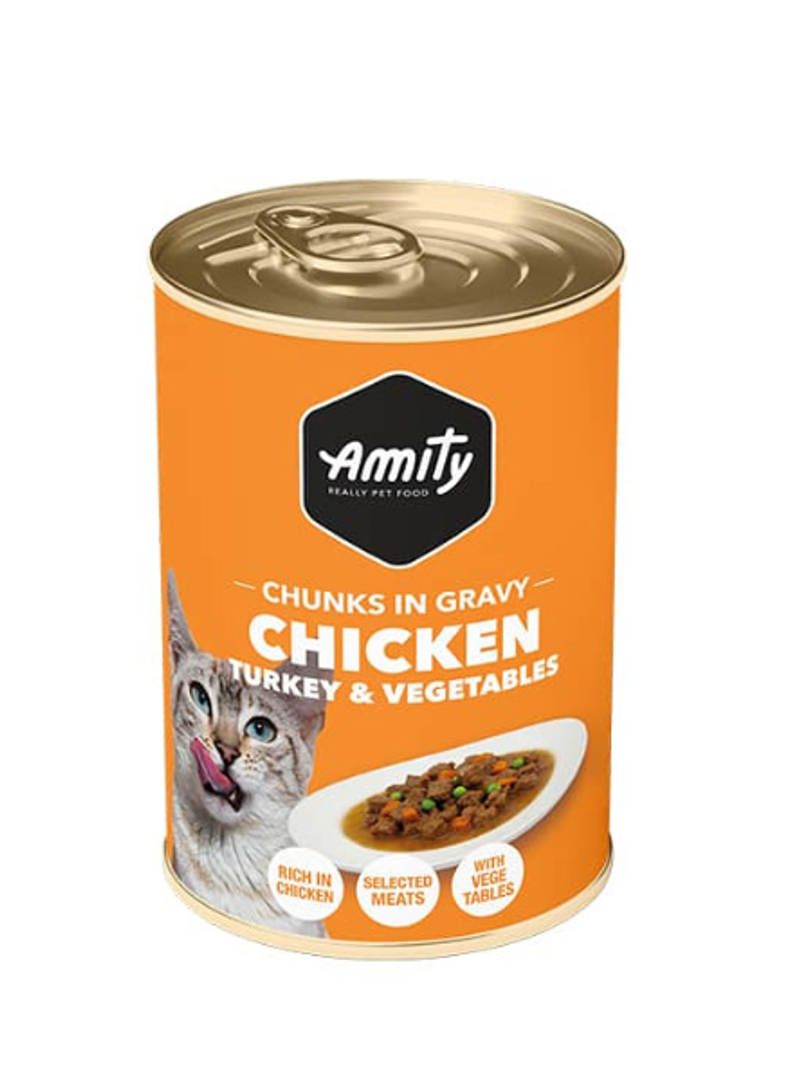 Latas Amity Chunks Chicken Turkey & Veg Adult Cat Wet Food 415 Gr 1