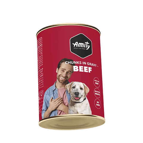Latas Amity Chunks Beef Adult Dog Wet Food 415 Gr
